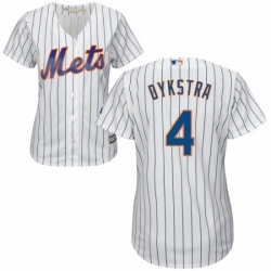 Womens Majestic New York Mets 4 Lenny Dykstra Replica White Home Cool Base MLB Jersey