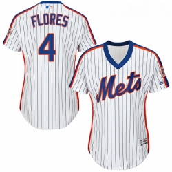 Womens Majestic New York Mets 4 Wilmer Flores Authentic White Alternate Cool Base MLB Jersey