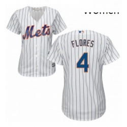 Womens Majestic New York Mets 4 Wilmer Flores Authentic White Home Cool Base MLB Jersey