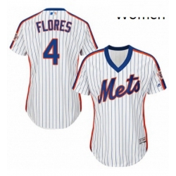 Womens Majestic New York Mets 4 Wilmer Flores Replica White Alternate Cool Base MLB Jersey