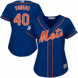 Womens Majestic New York Mets 40 Jason Vargas Authentic Royal Blue Alternate Home Cool Base MLB Jersey 