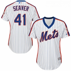 Womens Majestic New York Mets 41 Tom Seaver Authentic White Alternate Cool Base MLB Jersey