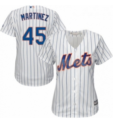 Womens Majestic New York Mets 45 Pedro Martinez Authentic White Home Cool Base MLB Jersey 