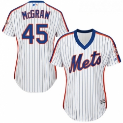 Womens Majestic New York Mets 45 Tug McGraw Replica White Alternate Cool Base MLB Jersey