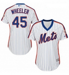 Womens Majestic New York Mets 45 Zack Wheeler Authentic White Alternate Cool Base MLB Jersey