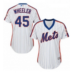 Womens Majestic New York Mets 45 Zack Wheeler Authentic White Alternate Cool Base MLB Jersey
