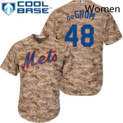 Womens Majestic New York Mets 48 Jacob deGrom Authentic Camo MLB Jersey