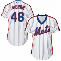 Womens Majestic New York Mets 48 Jacob deGrom Replica White Alternate Cool Base MLB Jersey