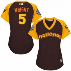 Womens Majestic New York Mets 5 David Wright Authentic Brown 2016 All Star National League BP Cool Base MLB Jersey