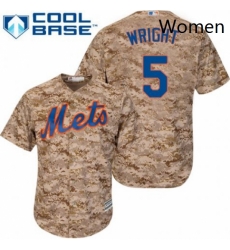 Womens Majestic New York Mets 5 David Wright Authentic Camo MLB Jersey