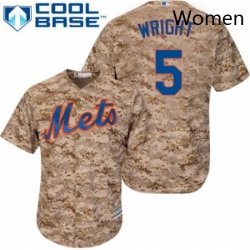 Womens Majestic New York Mets 5 David Wright Authentic Camo MLB Jersey