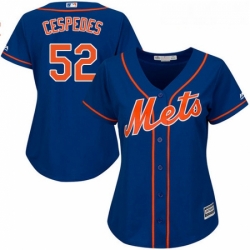 Womens Majestic New York Mets 52 Yoenis Cespedes Authentic Royal Blue Alternate Home Cool Base MLB Jersey