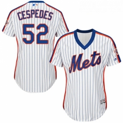 Womens Majestic New York Mets 52 Yoenis Cespedes Authentic White Alternate Cool Base MLB Jersey