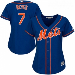 Womens Majestic New York Mets 7 Jose Reyes Replica Royal Blue Alternate Home Cool Base MLB Jersey