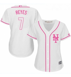 Womens Majestic New York Mets 7 Jose Reyes Replica White Fashion Cool Base MLB Jersey