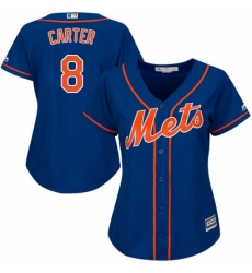 Womens Majestic New York Mets 8 Gary Carter Authentic Royal Blue Alternate Home Cool Base MLB Jersey