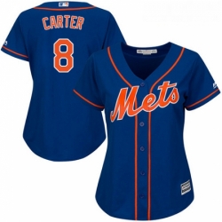 Womens Majestic New York Mets 8 Gary Carter Replica Royal Blue Alternate Home Cool Base MLB Jersey