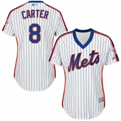 Womens Majestic New York Mets 8 Gary Carter Replica White Alternate Cool Base MLB Jersey