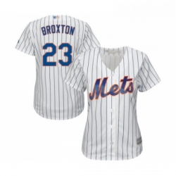 Womens New York Mets 23 Keon Broxton Authentic White Home Cool Base Baseball Jersey 