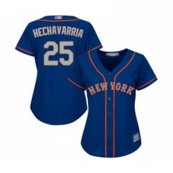 Womens New York Mets 25 Adeiny Hechavarria Authentic Royal Blue Alternate Road Cool Base Baseball Jersey 
