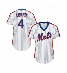 Womens New York Mets 4 Jed Lowrie Authentic White Alternate Cool Base Baseball Jersey 