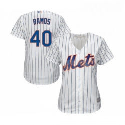 Womens New York Mets 40 Wilson Ramos Authentic White Home Cool Base Baseball Jersey 