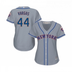 Womens New York Mets 44 Jason Vargas Authentic Grey Road Cool Base Baseball Jersey 
