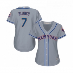 Womens New York Mets 7 Gregor Blanco Authentic Grey Road Cool Base Baseball Jersey 