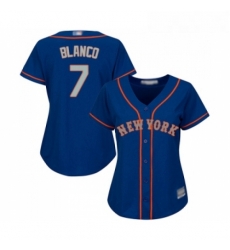 Womens New York Mets 7 Gregor Blanco Authentic Royal Blue Alternate Road Cool Base Baseball Jersey 
