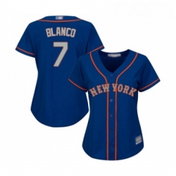 Womens New York Mets 7 Gregor Blanco Authentic Royal Blue Alternate Road Cool Base Baseball Jersey 