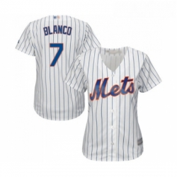 Womens New York Mets 7 Gregor Blanco Authentic White Home Cool Base Baseball Jersey 