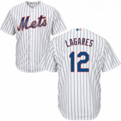 Youth Majestic New York Mets 12 Juan Lagares Authentic White Home Cool Base MLB Jersey