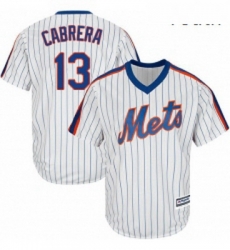 Youth Majestic New York Mets 13 Asdrubal Cabrera Authentic White Alternate Cool Base MLB Jersey