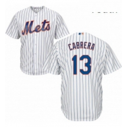 Youth Majestic New York Mets 13 Asdrubal Cabrera Authentic White Home Cool Base MLB Jersey
