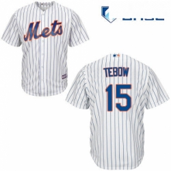 Youth Majestic New York Mets 15 Tim Tebow Authentic White Home Cool Base MLB Jersey