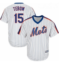 Youth Majestic New York Mets 15 Tim Tebow Replica White Alternate Cool Base MLB Jersey