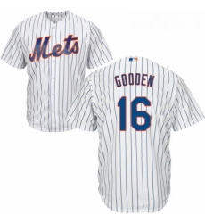 Youth Majestic New York Mets 16 Dwight Gooden Authentic White Home Cool Base MLB Jersey