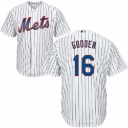 Youth Majestic New York Mets 16 Dwight Gooden Authentic White Home Cool Base MLB Jersey