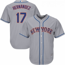 Youth Majestic New York Mets 17 Keith Hernandez Replica Grey Road Cool Base MLB Jersey