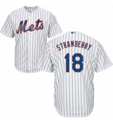 Youth Majestic New York Mets 18 Darryl Strawberry Replica White Home Cool Base MLB Jersey
