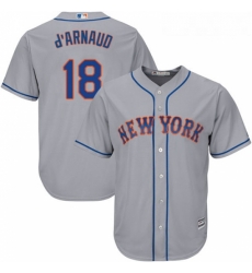 Youth Majestic New York Mets 18 Travis dArnaud Authentic Grey Road Cool Base MLB Jersey