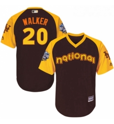 Youth Majestic New York Mets 20 Neil Walker Authentic Brown 2016 All Star National League BP Cool Base MLB Jersey