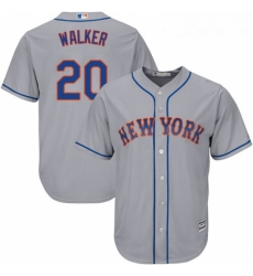 Youth Majestic New York Mets 20 Neil Walker Replica Grey Road Cool Base MLB Jersey