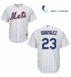 Youth Majestic New York Mets 23 Adrian Gonzalez Authentic White Home Cool Base MLB Jersey 