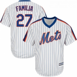 Youth Majestic New York Mets 27 Jeurys Familia Authentic White Alternate Cool Base MLB Jersey