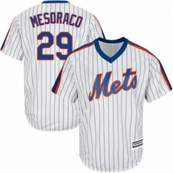 Youth Majestic New York Mets 29 Devin Mesoraco Authentic White Alternate Cool Base MLB Jersey 