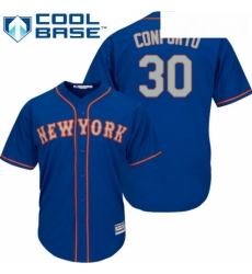 Youth Majestic New York Mets 30 Michael Conforto Authentic Royal Blue Alternate Road Cool Base MLB Jersey