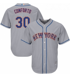 Youth Majestic New York Mets 30 Michael Conforto Replica Grey Road Cool Base MLB Jersey