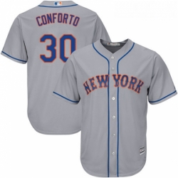 Youth Majestic New York Mets 30 Michael Conforto Replica Grey Road Cool Base MLB Jersey