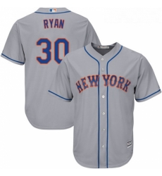 Youth Majestic New York Mets 30 Nolan Ryan Replica Grey Road Cool Base MLB Jersey